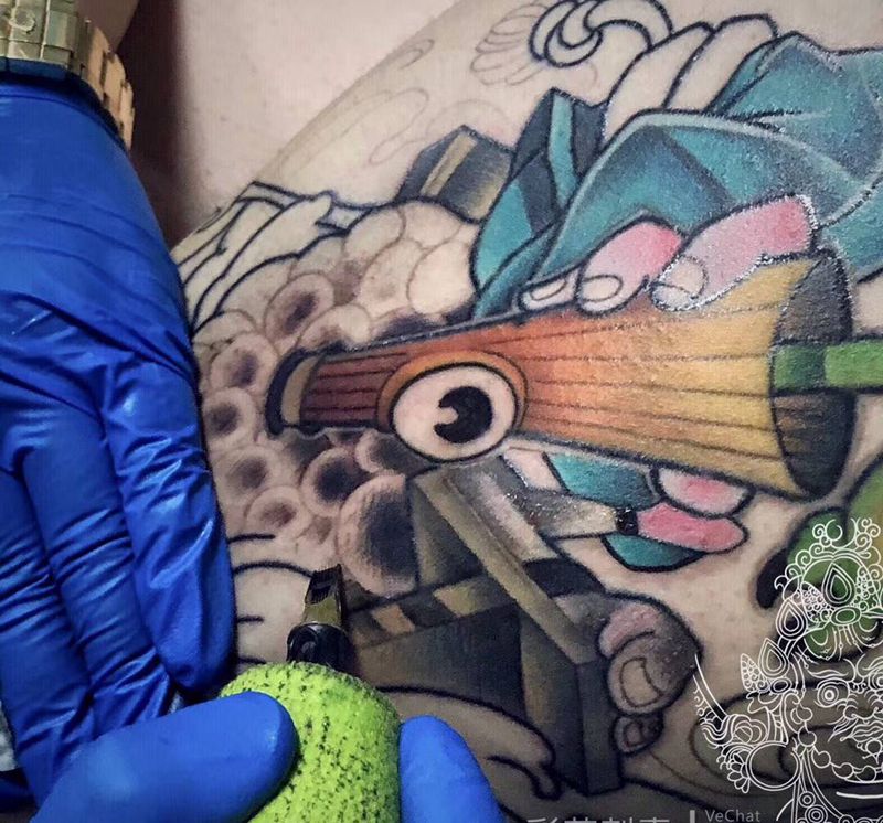 首席老师 纹杰工作 期待成品纹身图片_腿部Old SchoolNew School纹身图案