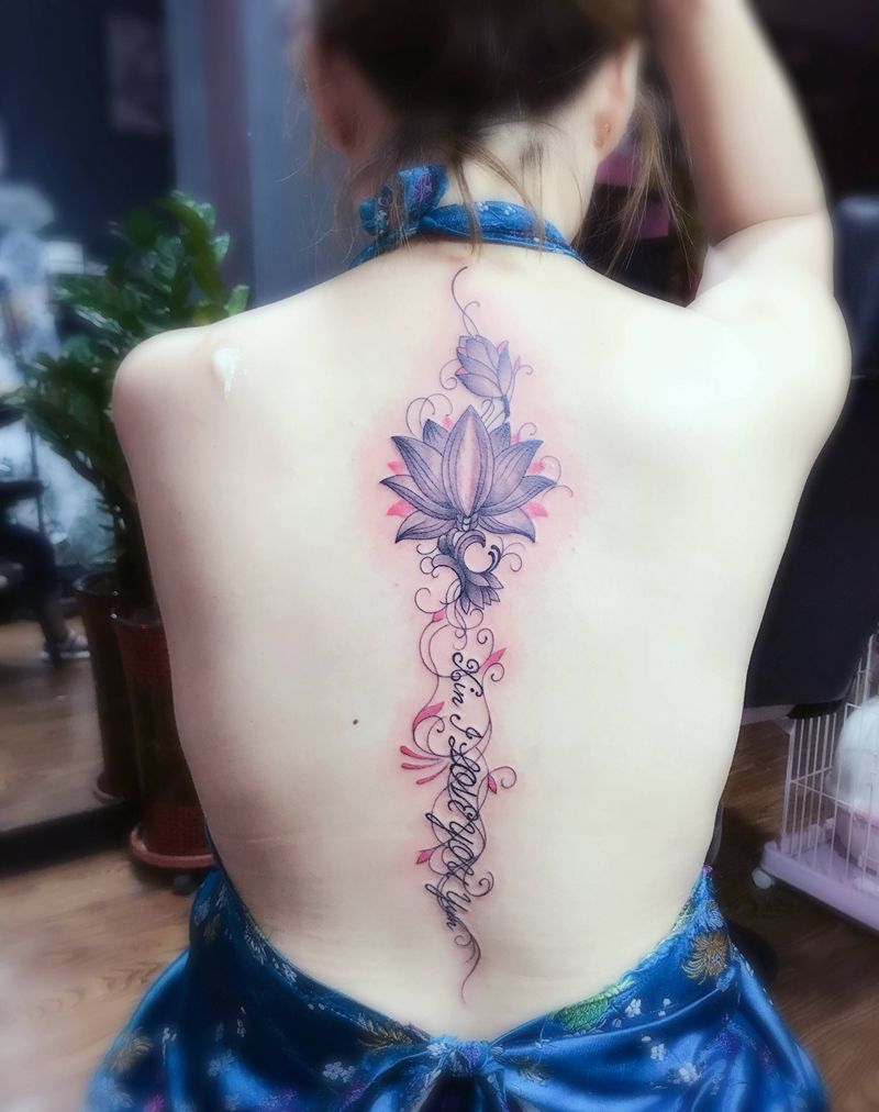 脊椎纹身纹身图片_背部纹身图案