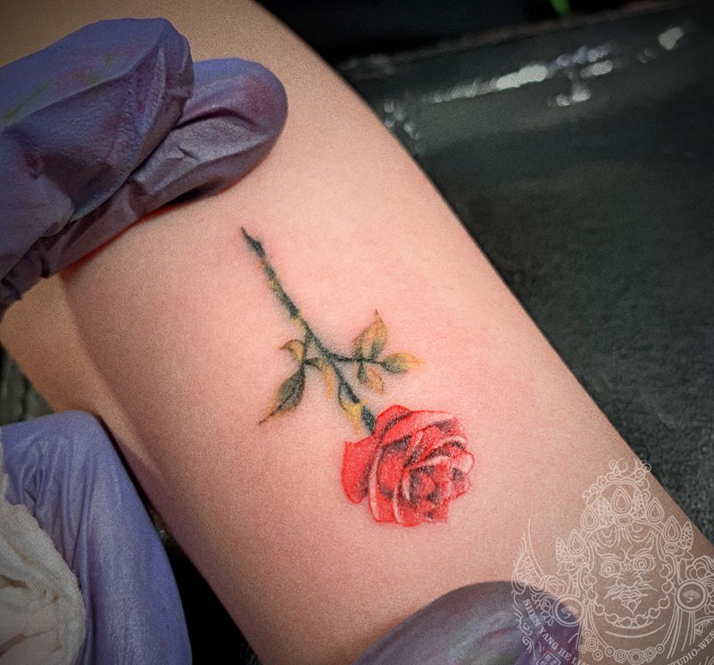 彩色小清新纹身图片_手臂水彩纹身图案