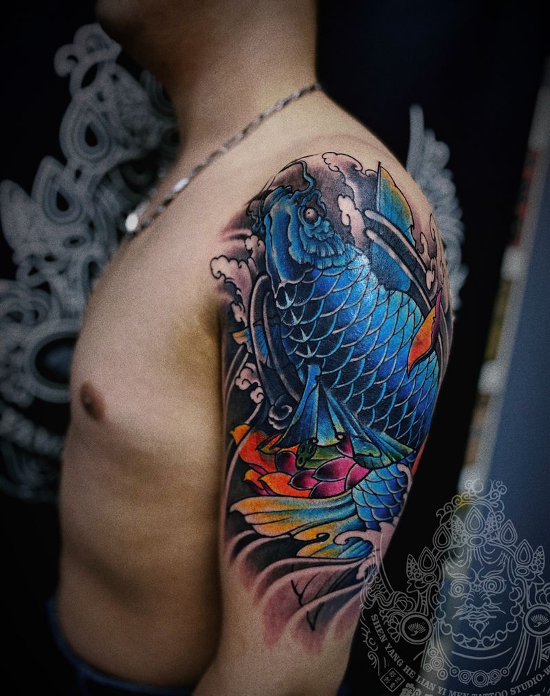 遮盖作品纹身图片_手臂新传统纹身图案