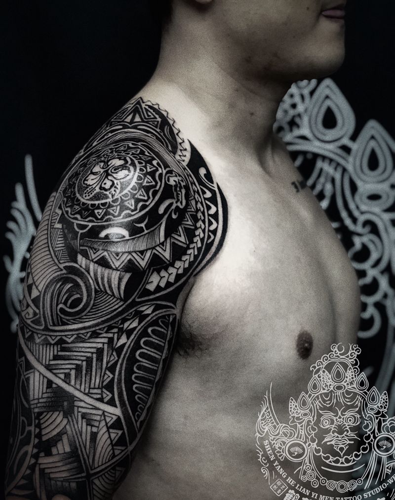 店内图腾作品纹身图片_手臂图腾纹身图案