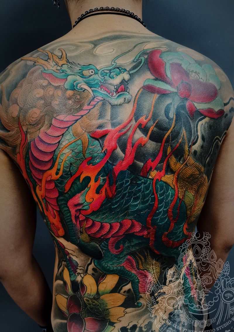 修改遮盖纹身图片_背部新传统纹身图案