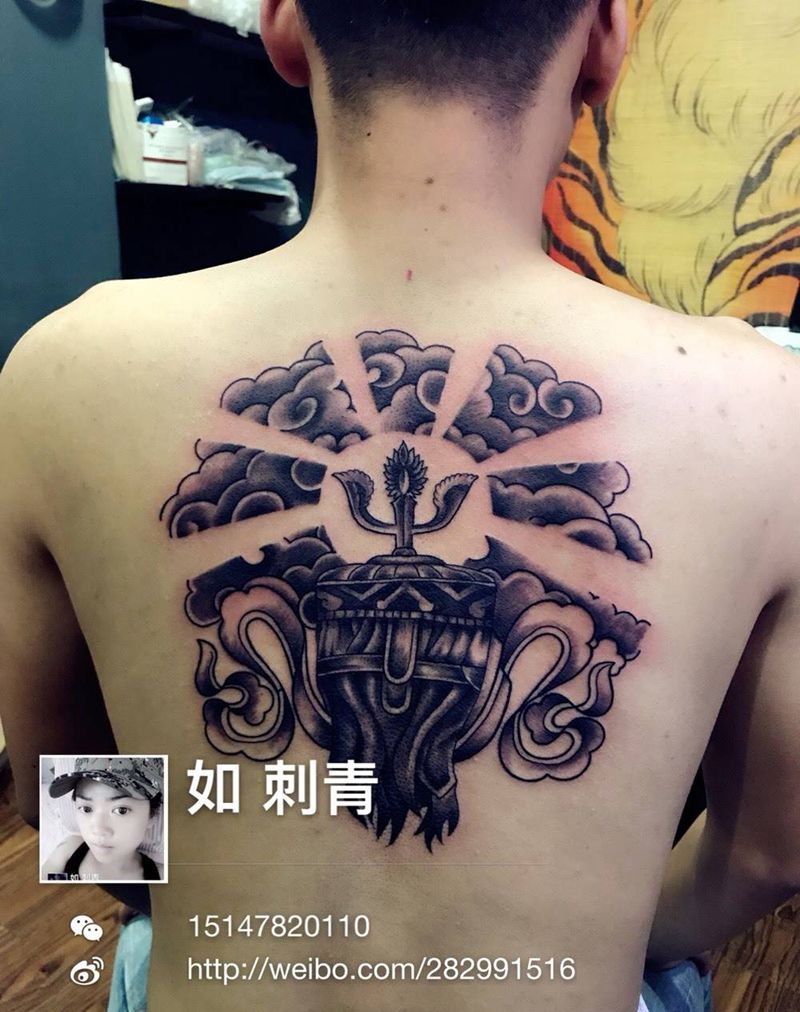 蒙古族元素纹身图片