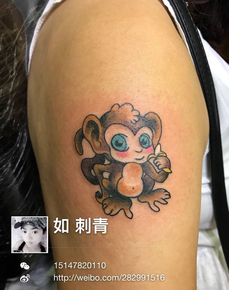 小猴子纹身图片