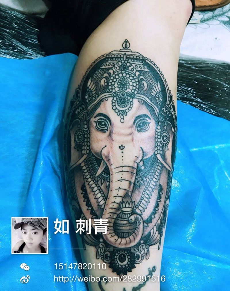 象神纹身图片
