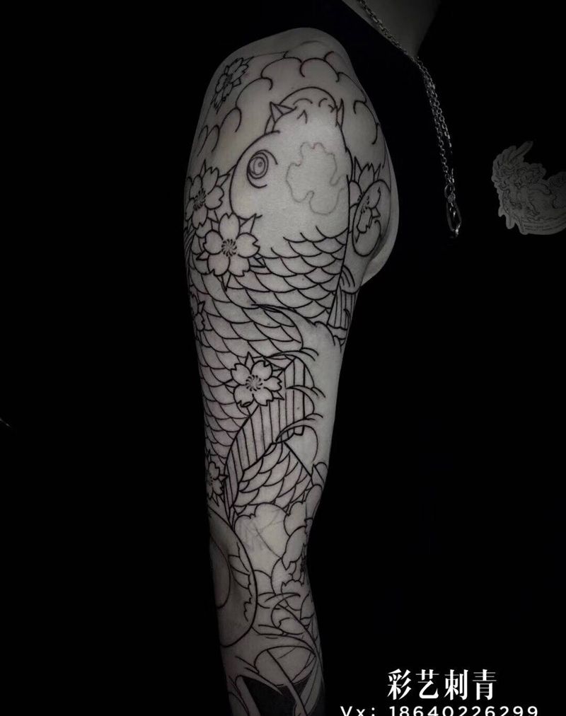 老传统，基础线纹身图片_手臂老传统纹身图案