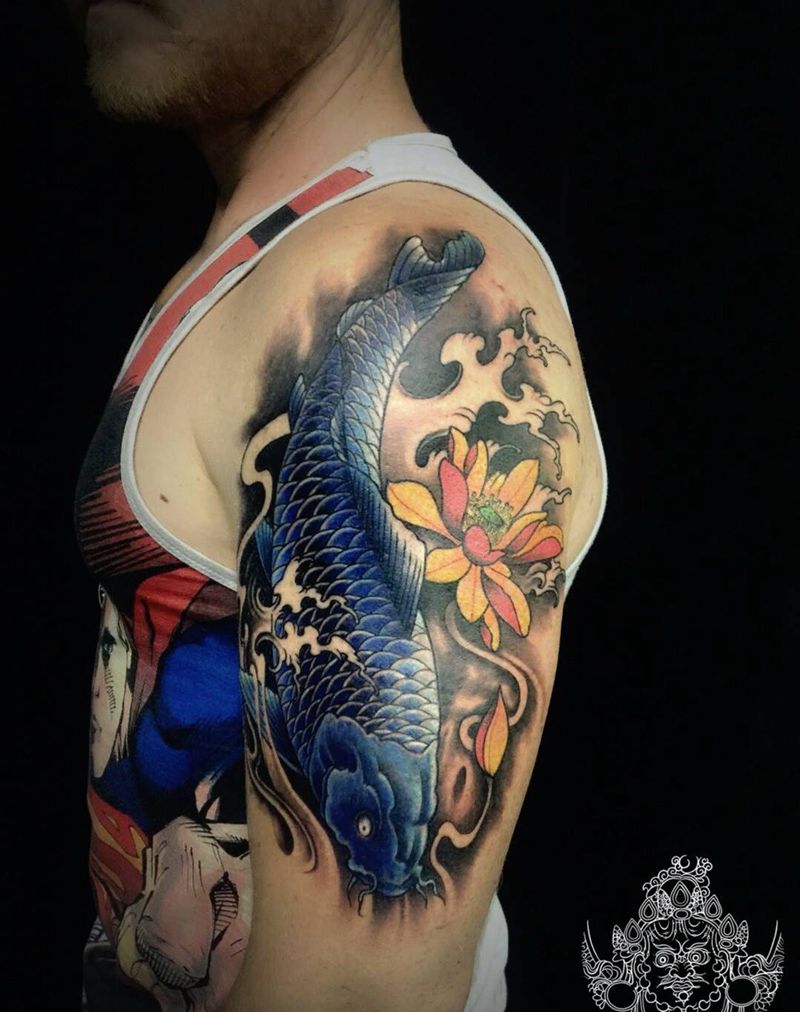 锦鲤,顾客自带图纹身图片