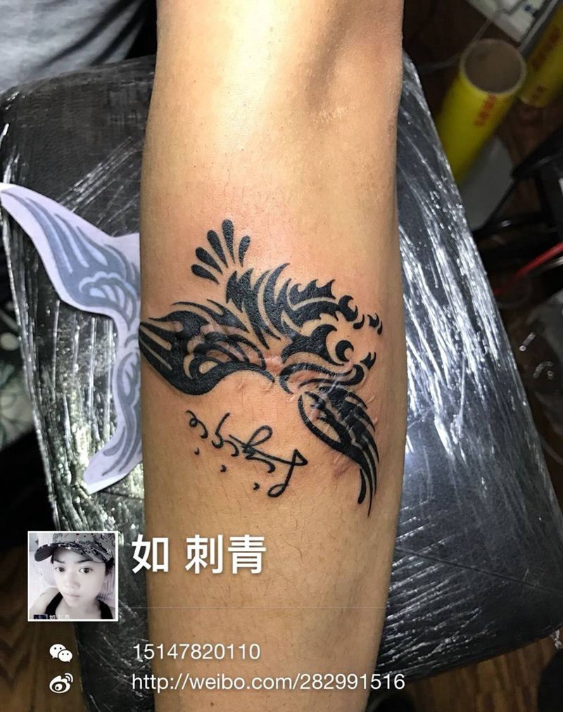 疤痕覆盖，顾客要求图腾纹身图片