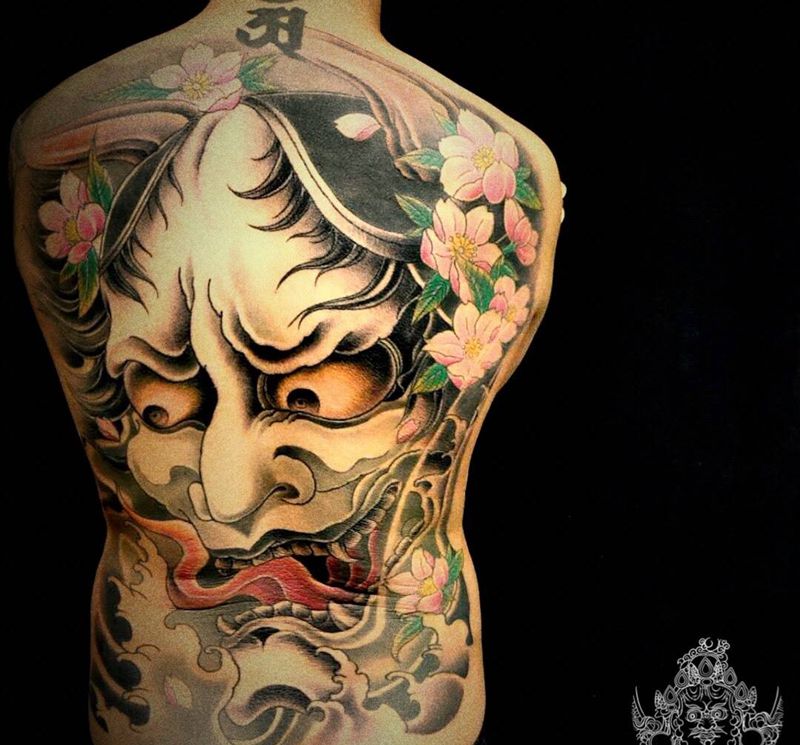 般若纹身图片_背部新传统纹身图案