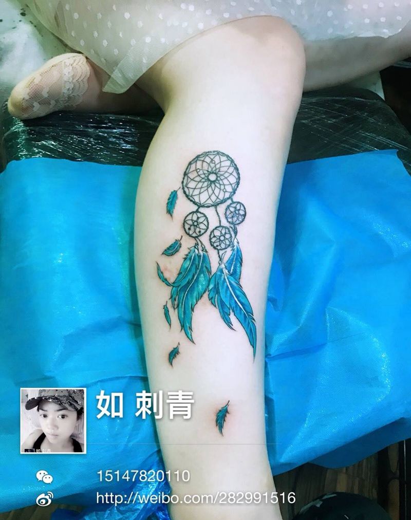 捕梦网疤痕遮盖纹身图片