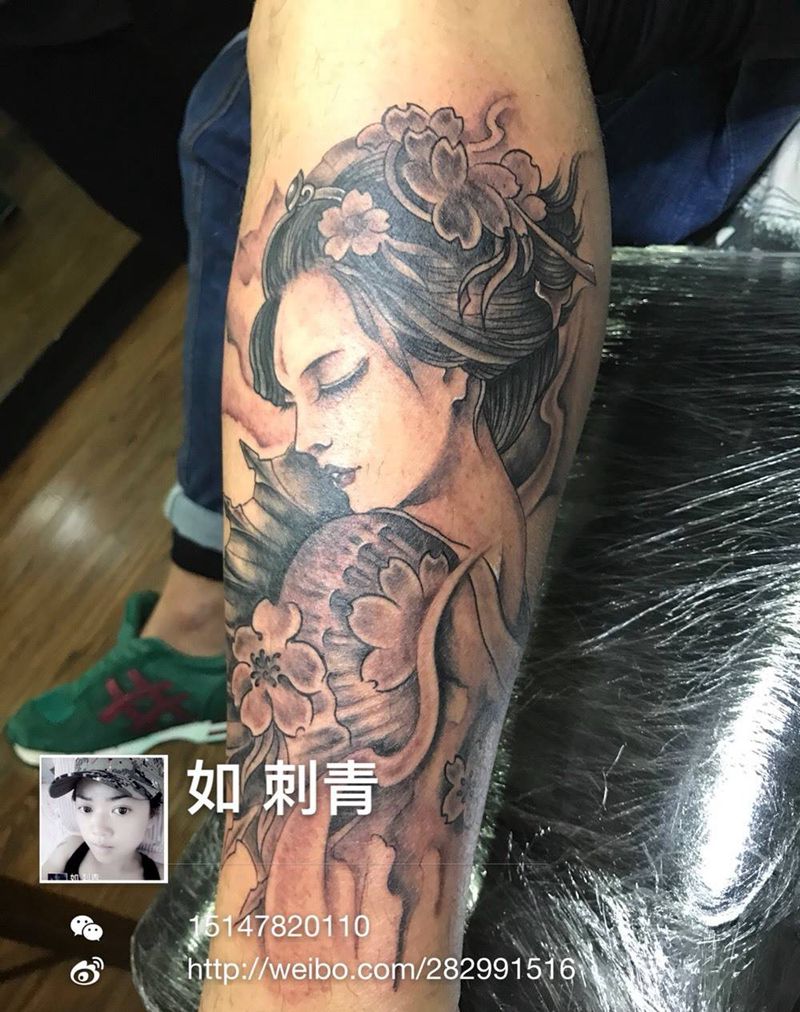 艺妓纹身图片
