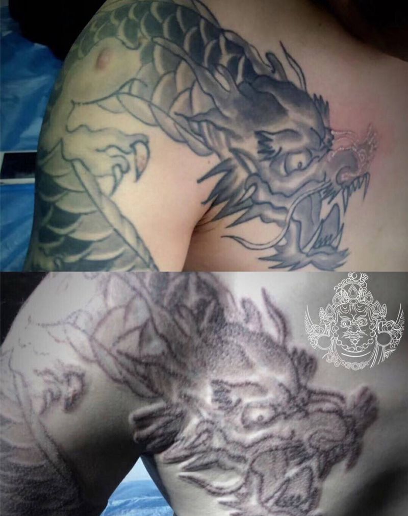 清洗纹身一次对比效果纹身图片