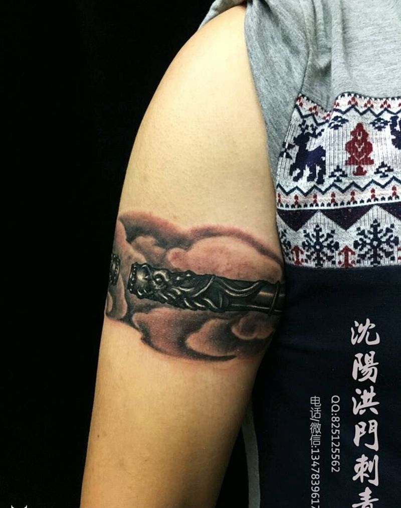 定海神针纹身图片_手臂纹身图案