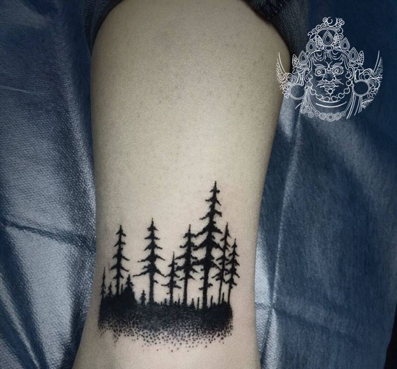 遮盖哈纹身图片_脚部腿部图腾点刺纹身图案