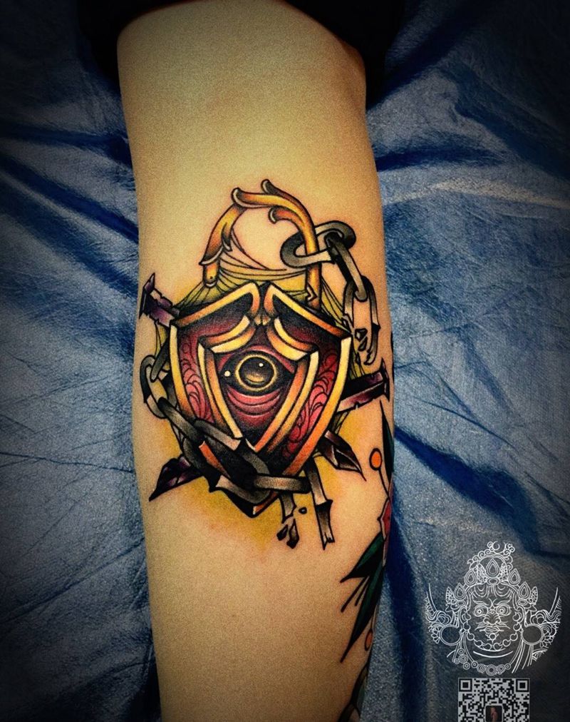 欧美oldschool纹身图片_腿部Old School纹身图案