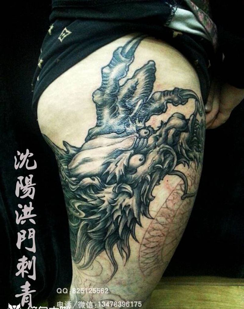 包龙腿纹身图片