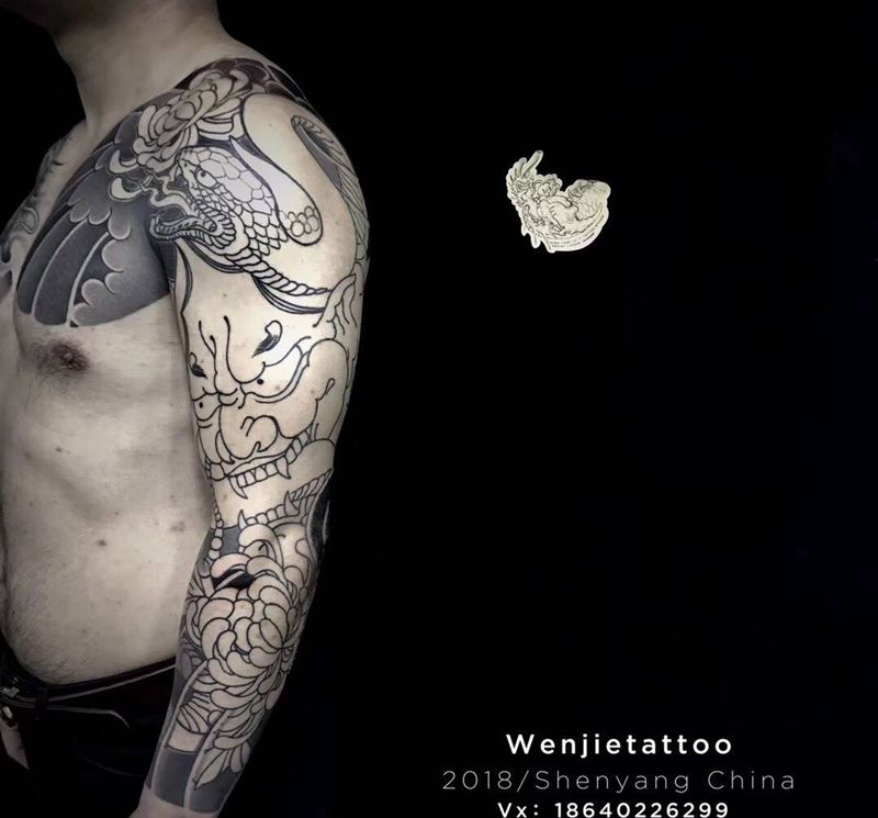 纹杰老师作品纹身图片_手臂老传统纹身图案