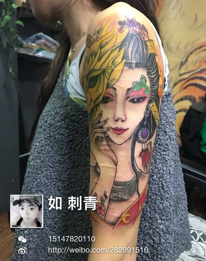 艺妓纹身图片