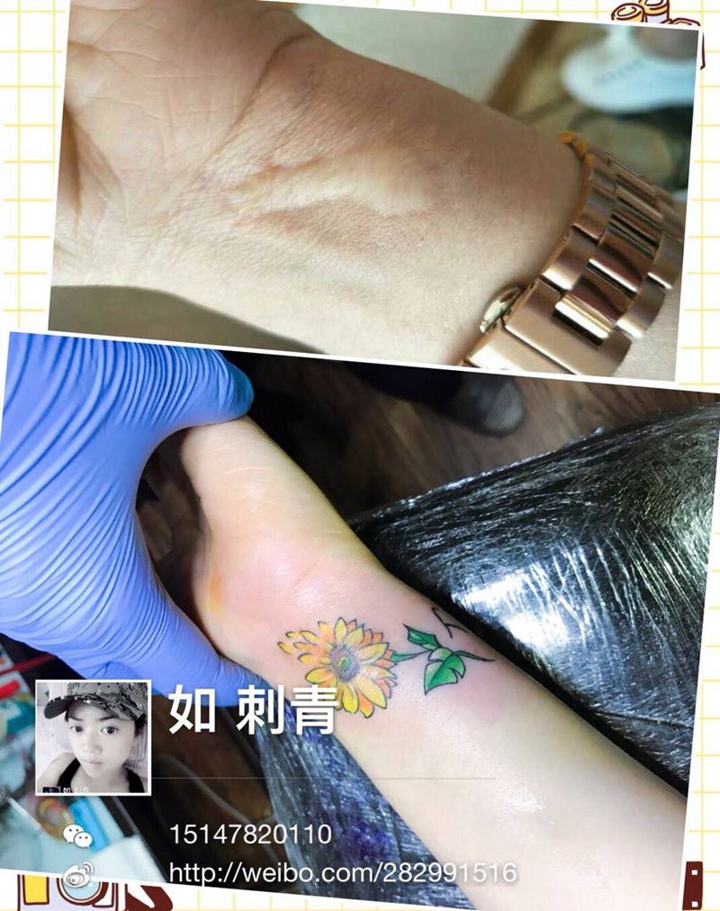 疤痕覆盖纹身图片