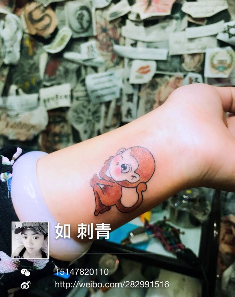 小猴子纹身图片
