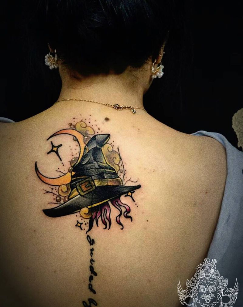 遮盖哦纹身图片_背部Old School纹身图案