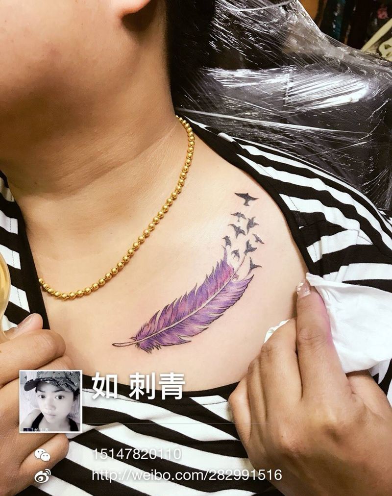 羽毛纹身图片