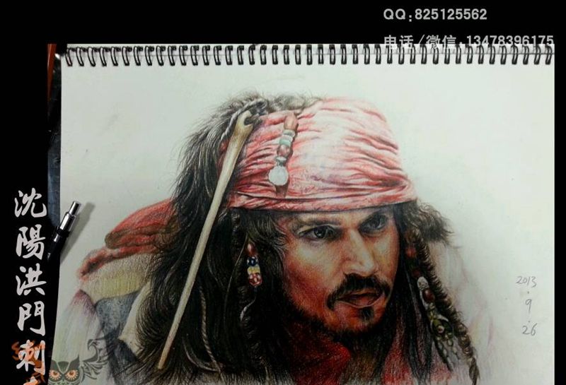 加勒比海盗纹身图片