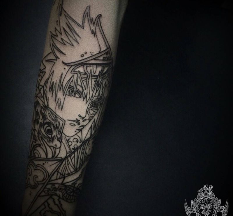 是什么动漫?纹身图片_手臂New School纹身图案