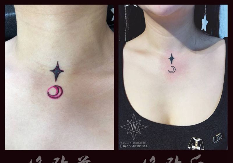 修改十字架纹身图片_成品胸部欧美几何纹身图案