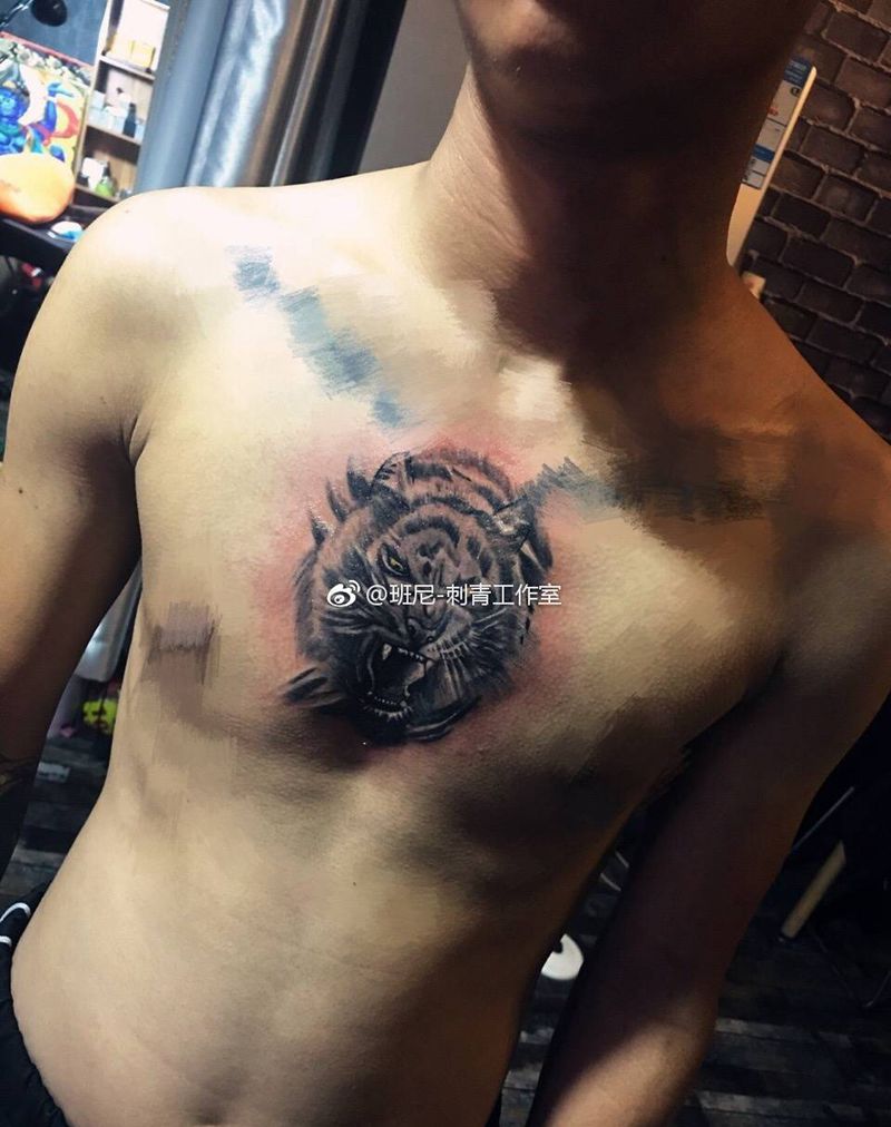 心有猛虎纹身图片