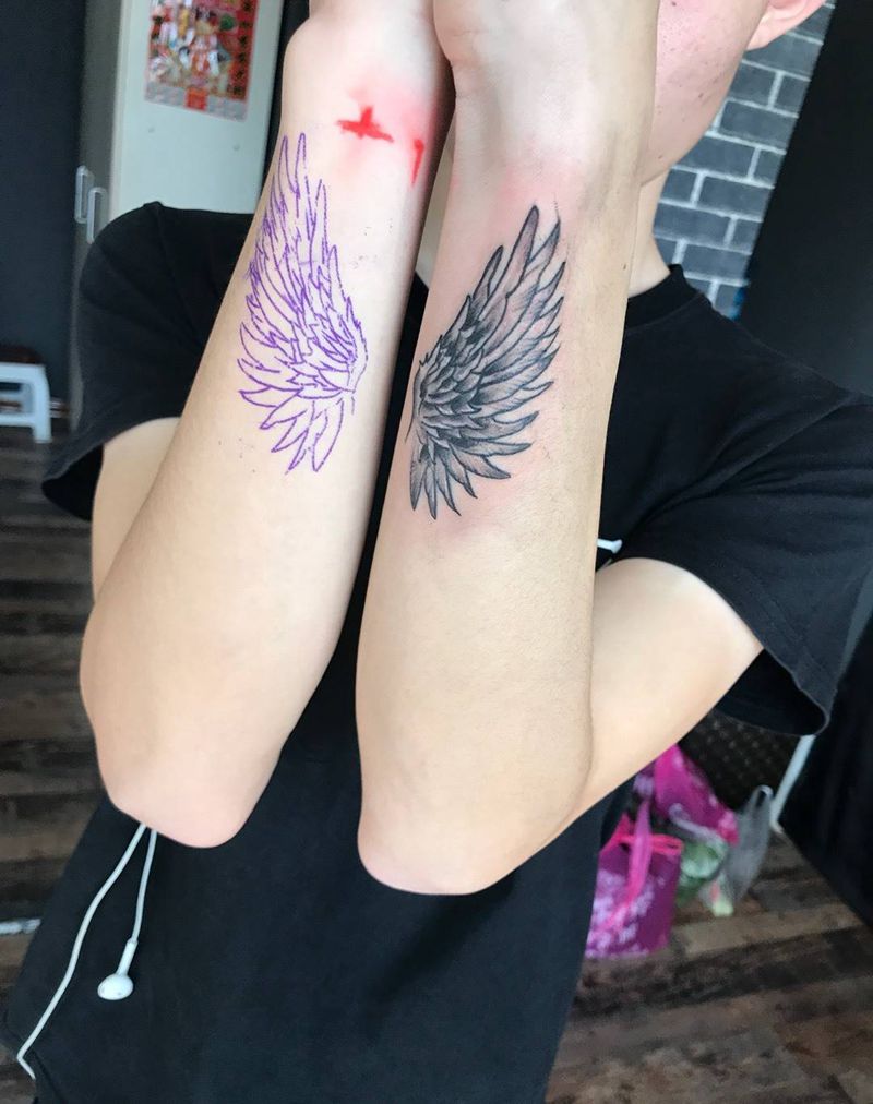 翅膀纹身图片