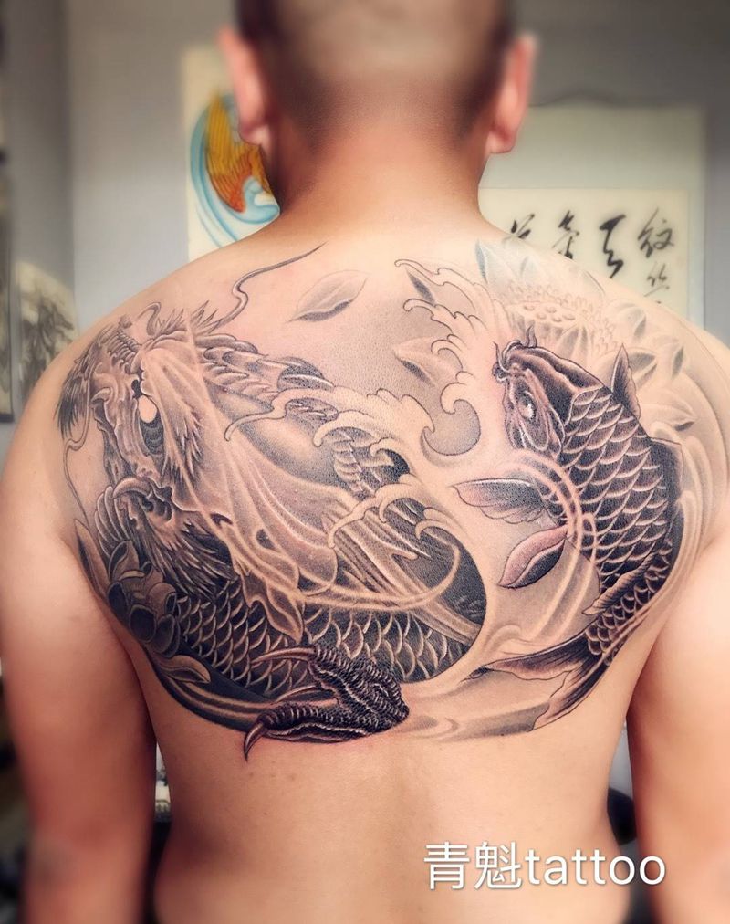 龙 鱼纹身图片