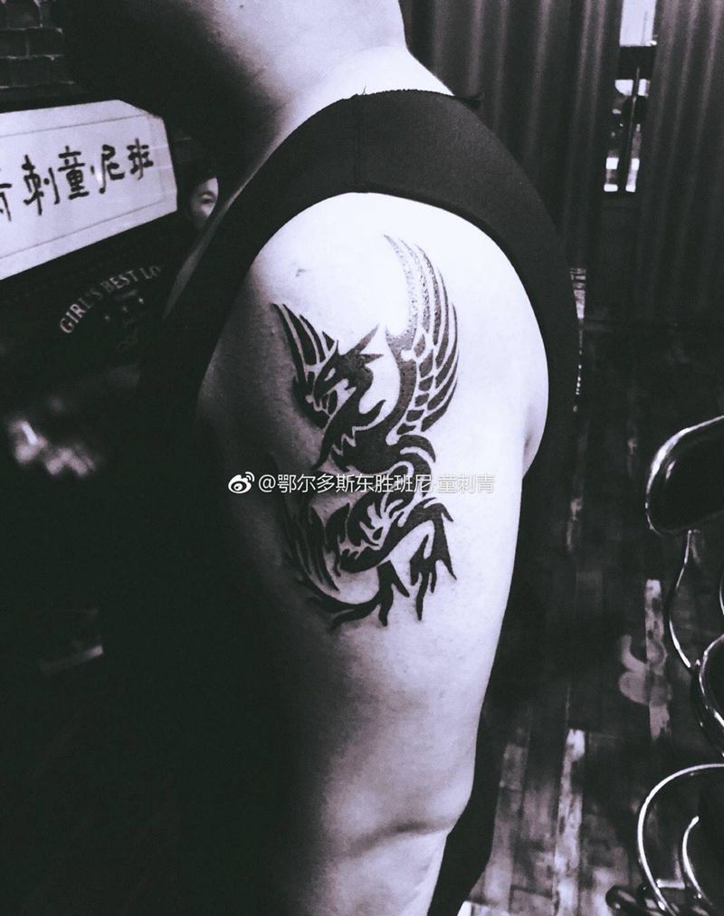 图腾凤凰纹身图片