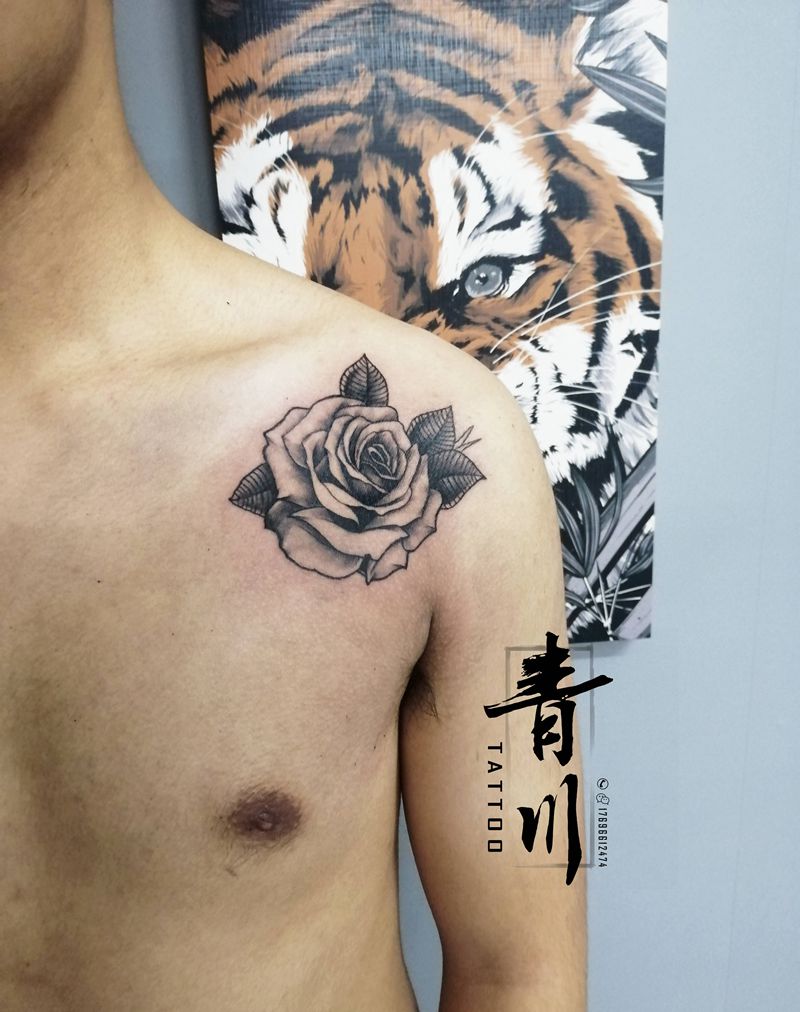 饼子作品纹身图片_颈部纹身图案