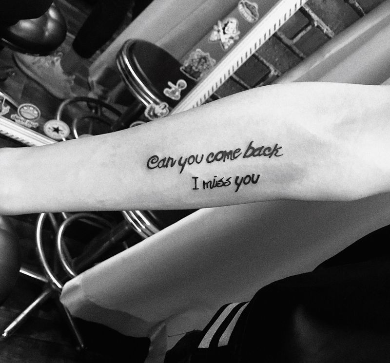 英文纹身图片_手臂花体字纹身图案