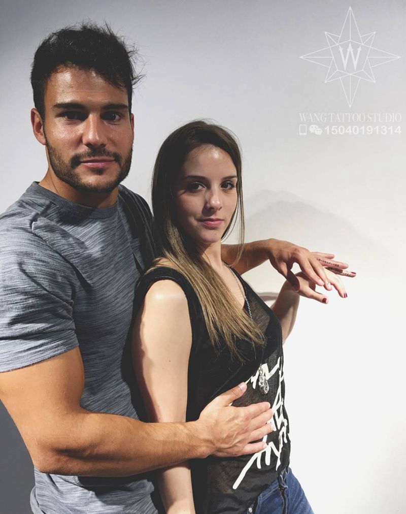 情侣纹身纹身图片_成品手部清新字符脚部纹身图案