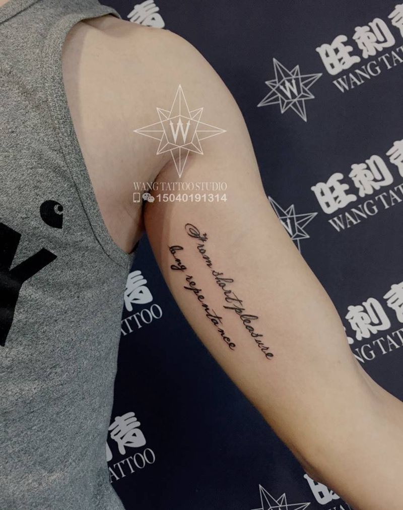 英文句子纹身图片_成品手臂欧美字符清新纹身图案