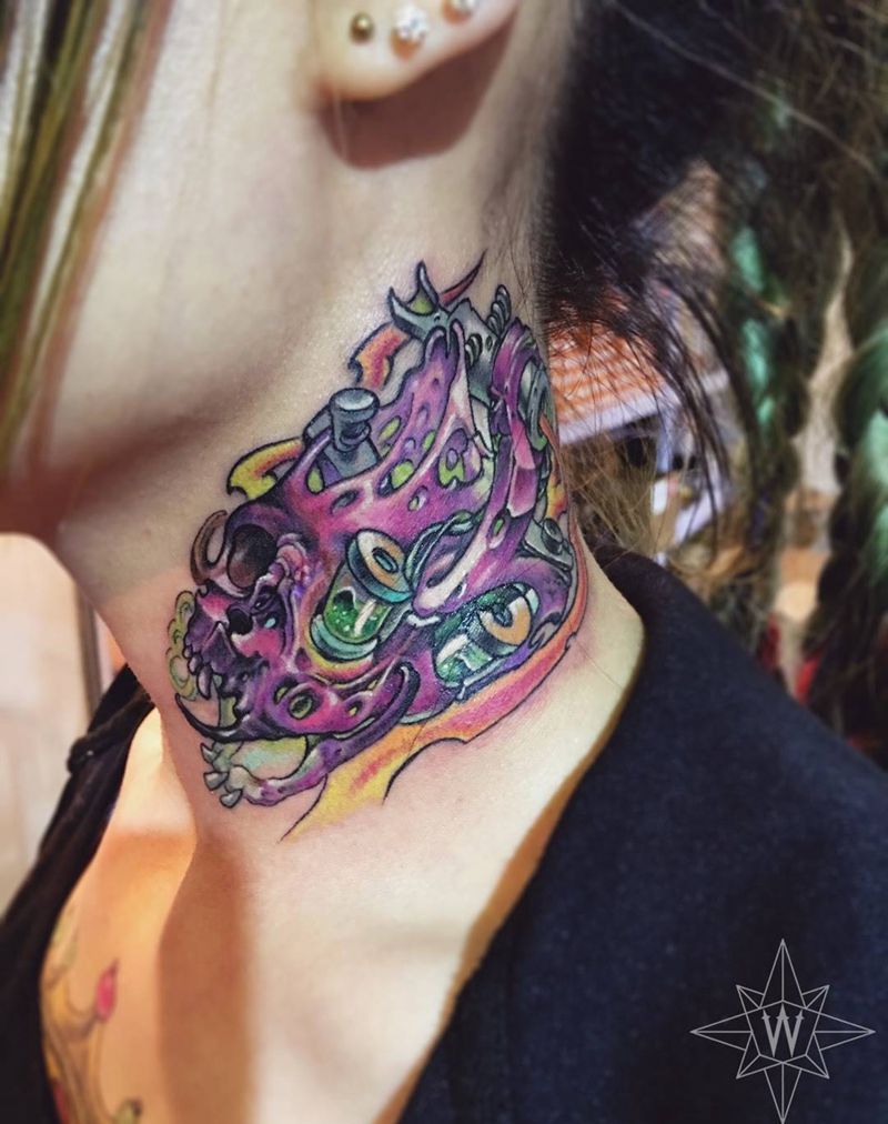 抽象骷髅纹身机