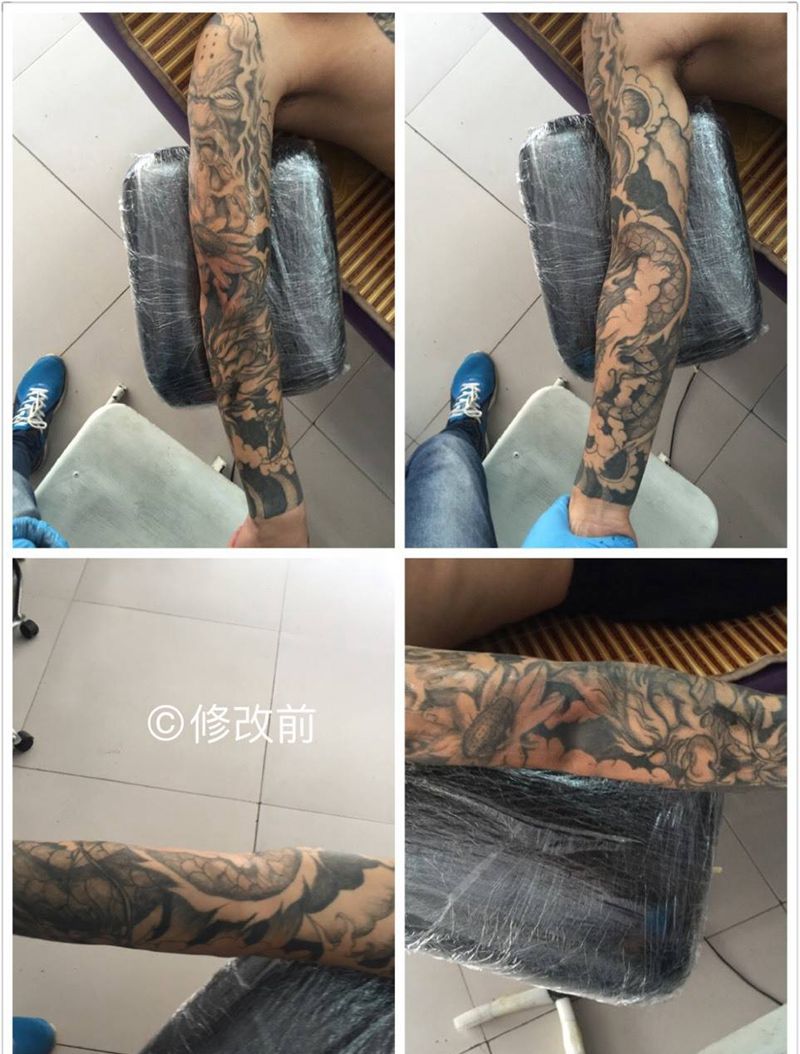 失败花臂修改纹身图片_手臂纹身图案