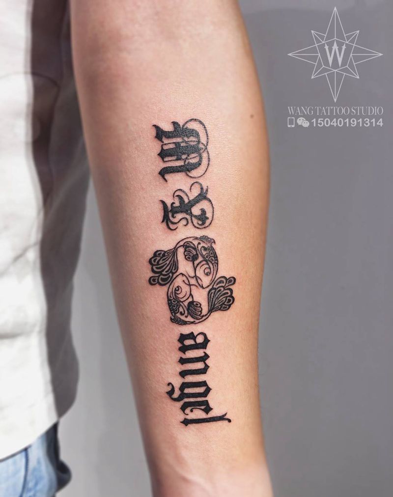 个性英文纹身图片_成品手臂欧美清新字符纹身图案