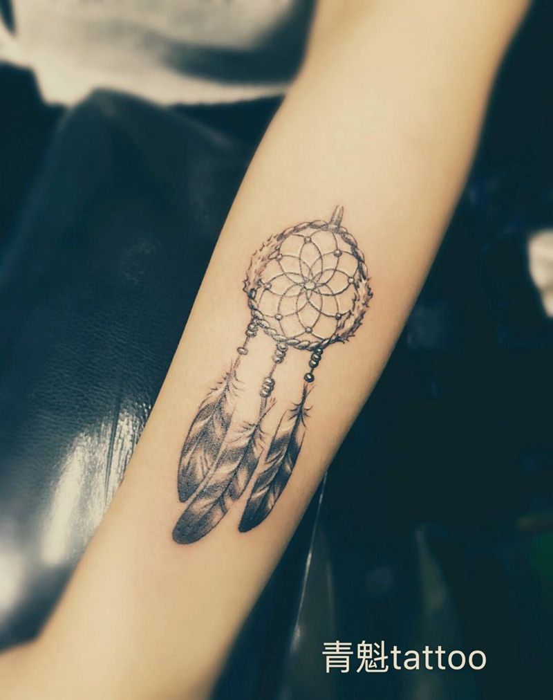 捕梦网纹身图片