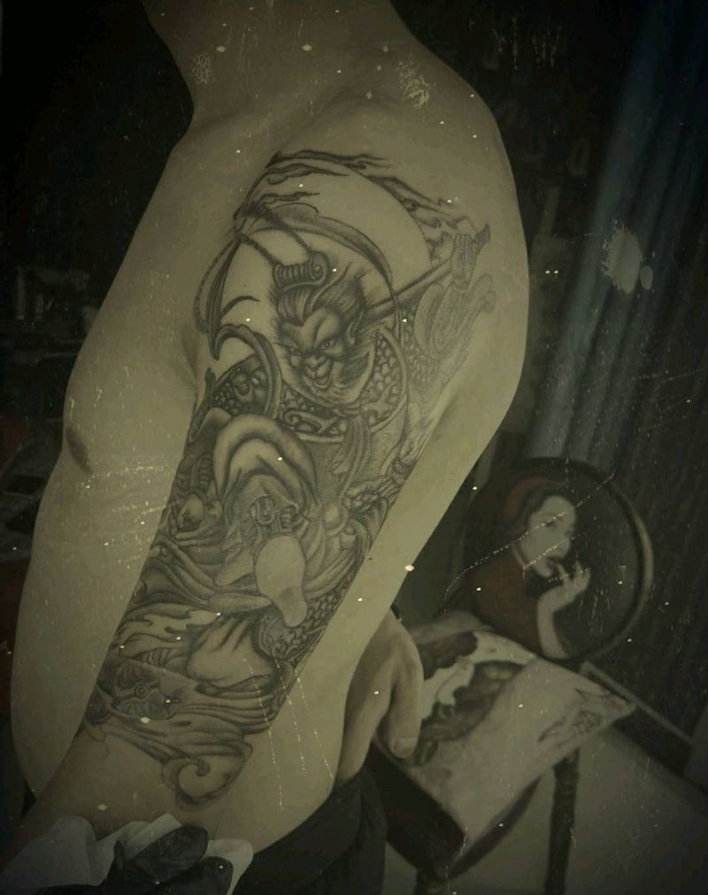 斗战胜佛纹身图片_手臂新传统纹身图案