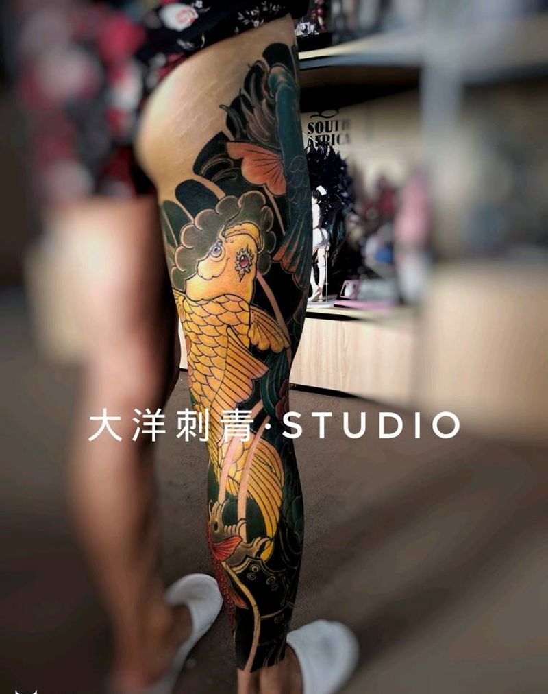 修改覆盖纹身图片_腿部老传统纹身图案