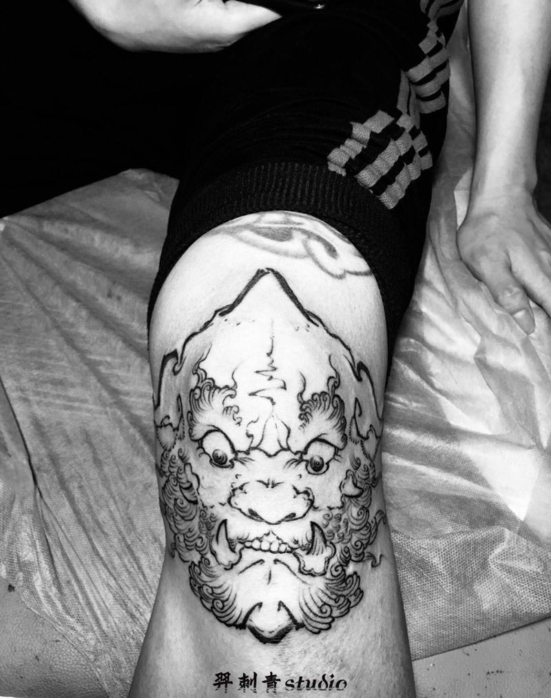 唐狮子纹身图片