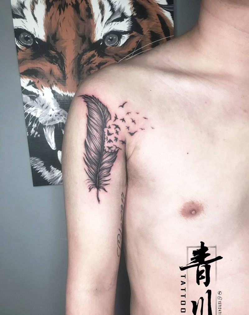 羽毛纹身图片