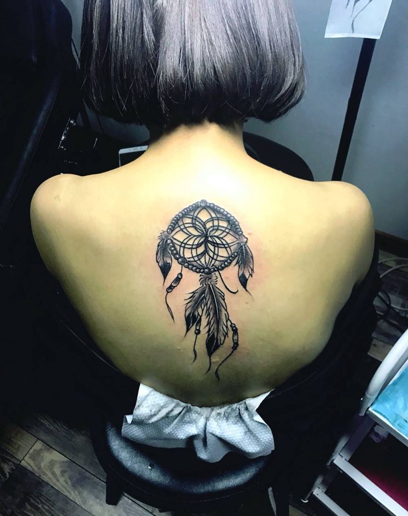 捕梦网纹身图片