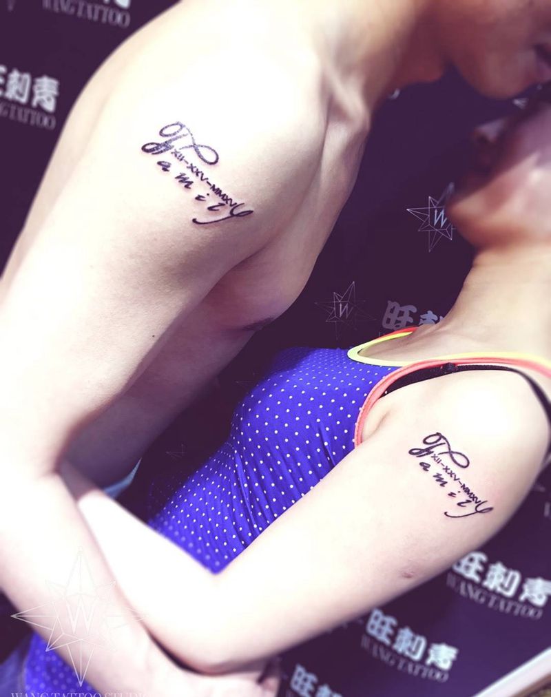 情侣纹身纹身图片_成品手臂欧美字符清新纹身图案