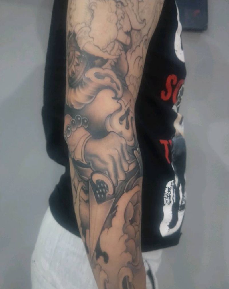 半成品纹身图片_手臂新传统纹身图案