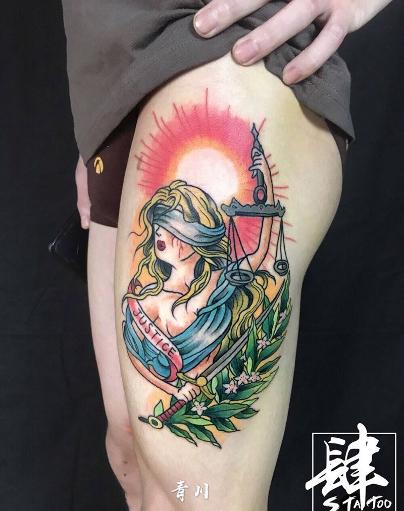 正义女神纹身图片
