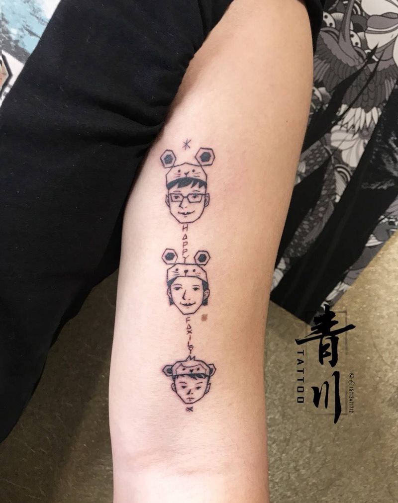 一家三口纹身图片